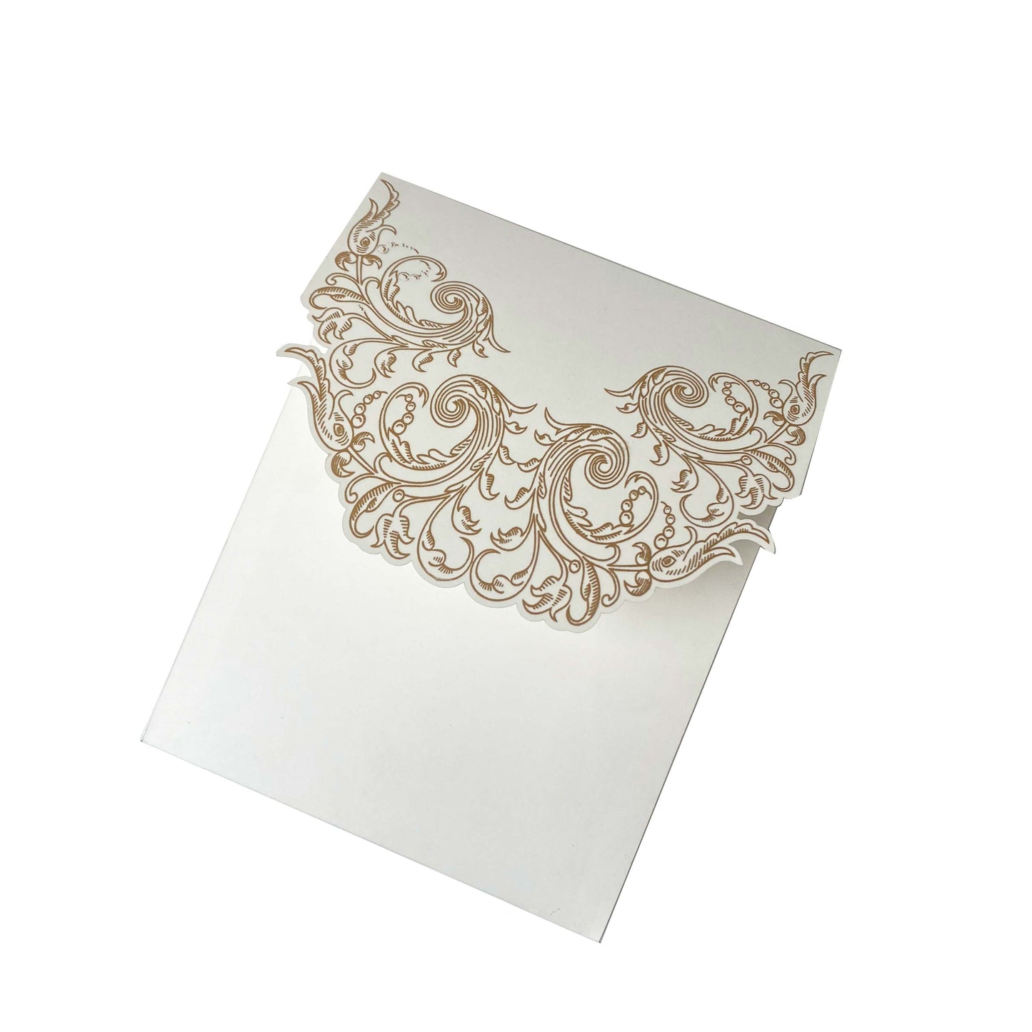 Elegant Blue & Gold Wedding Invite