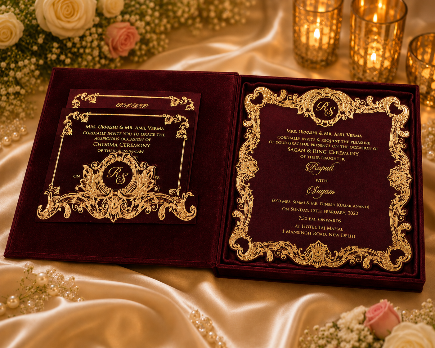 Luxurious Suede Invitation Set