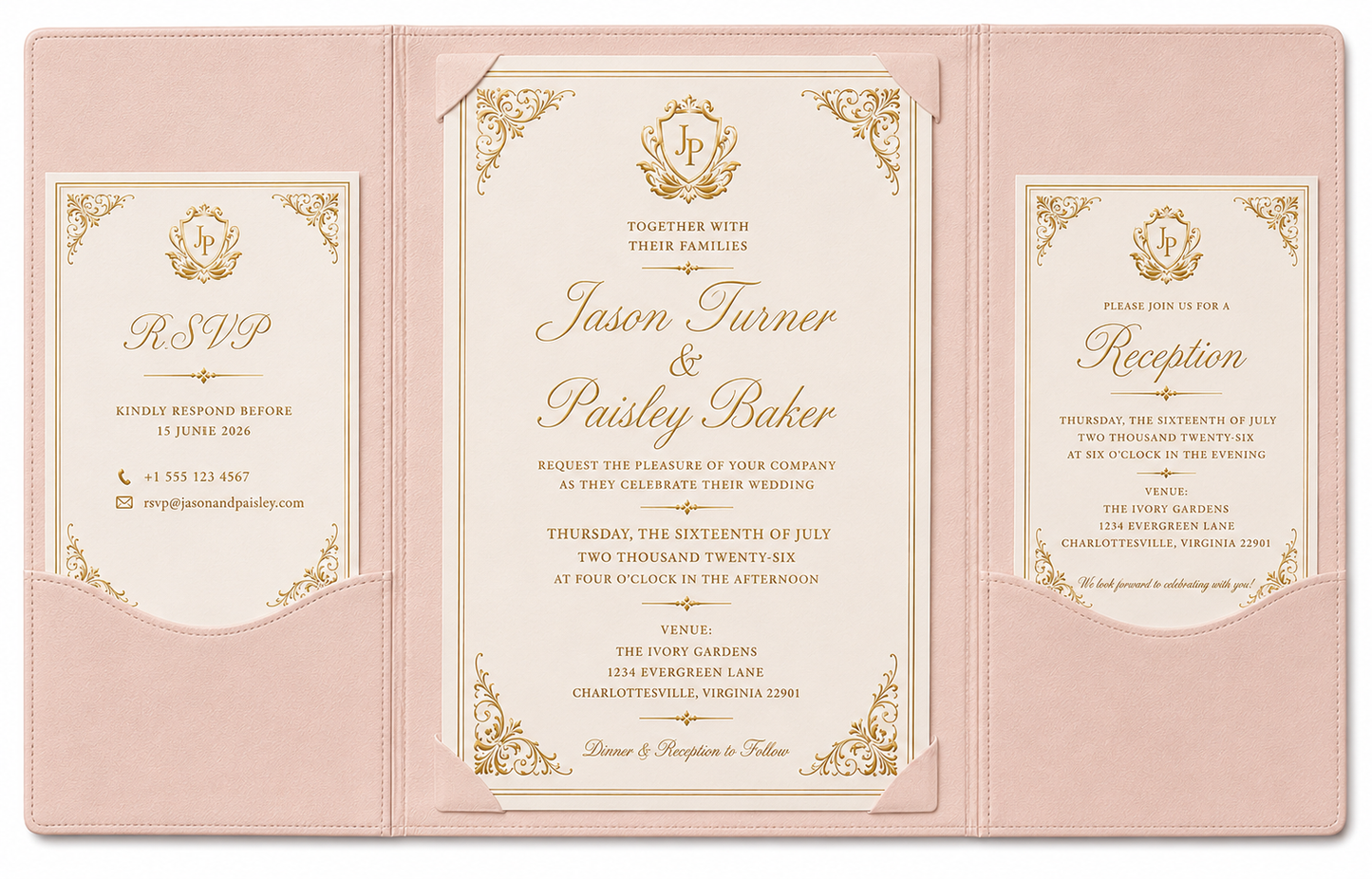 Blush Leatherette Folio