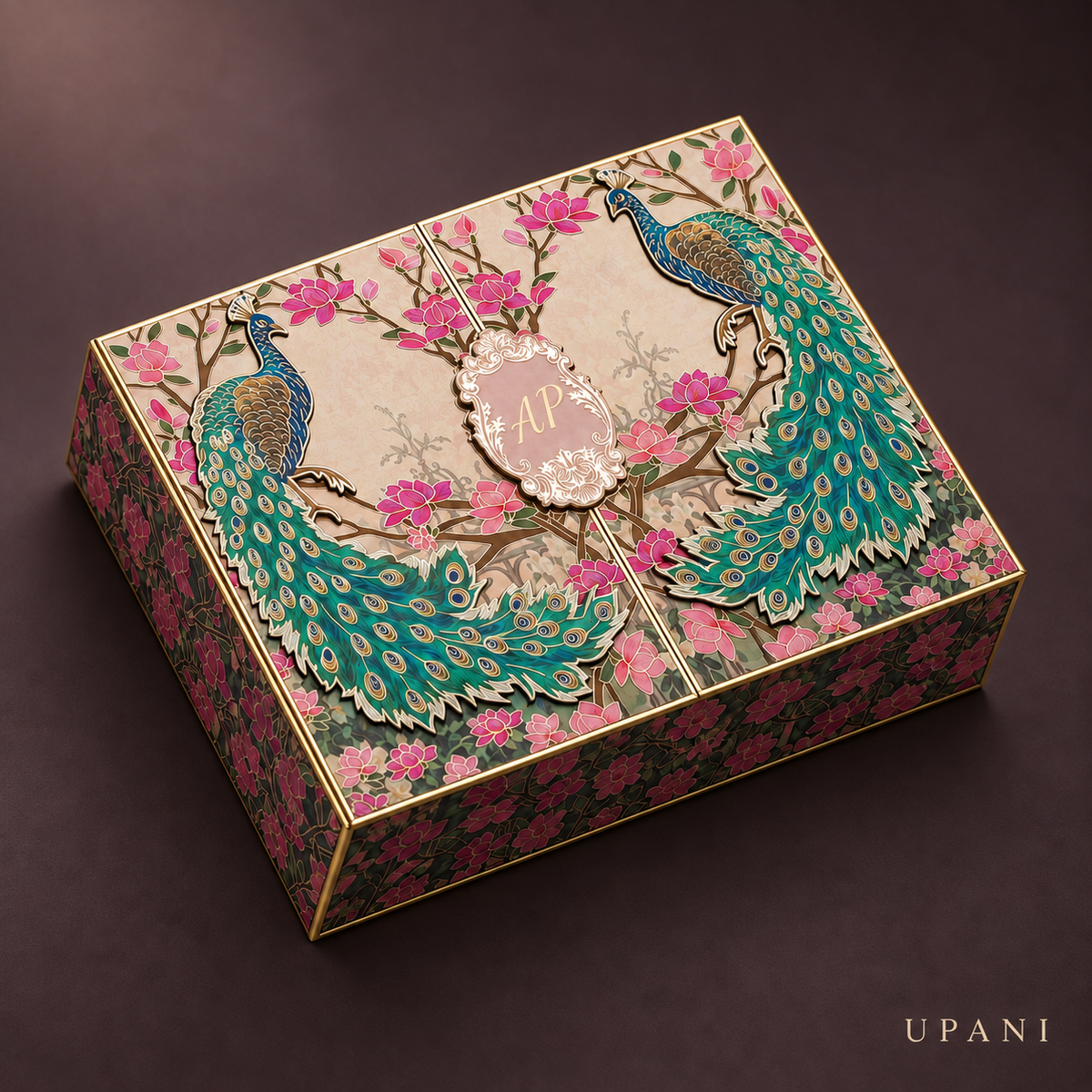Peacock Wedding Invitation Box