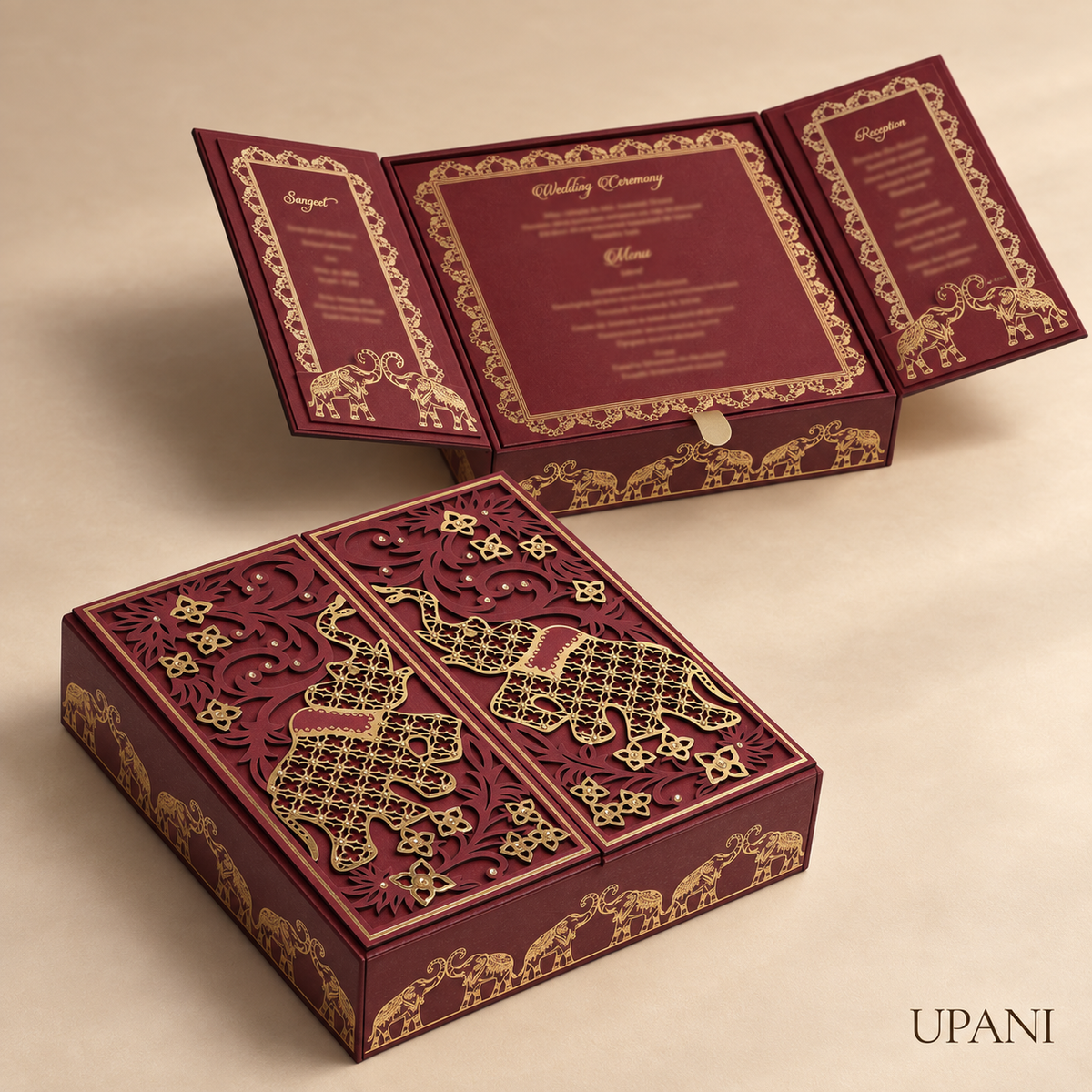 Burgundy Luxurious Invitation Box