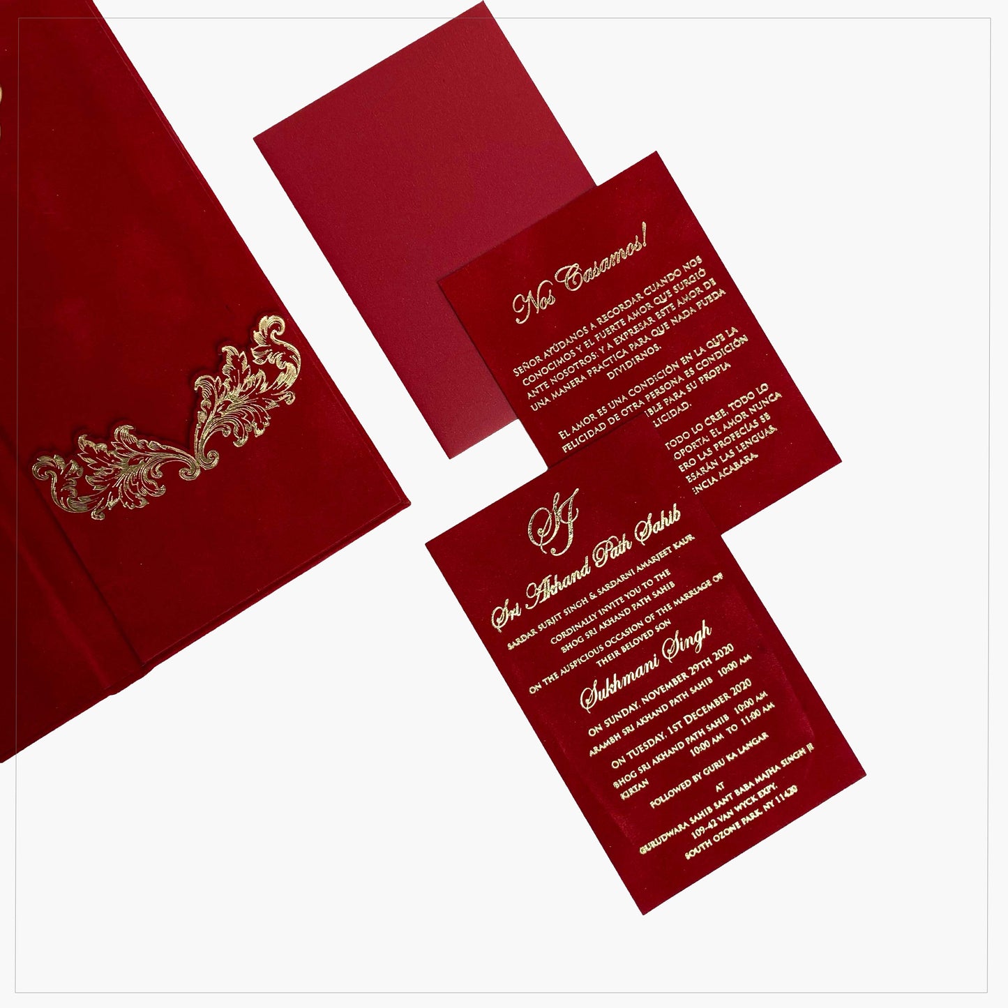 Velvet Elegance: Red Wedding Invitations