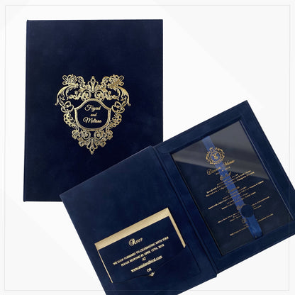 Navy and Gold Wedding Invitation