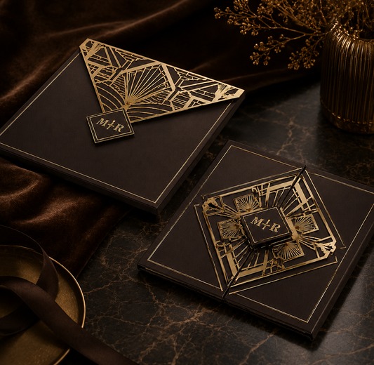 Art Deco Wedding Invitation Folio