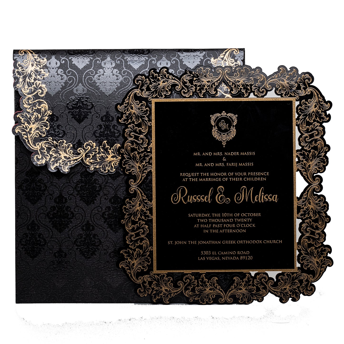 Regal Baroque-Style Wedding Invitation