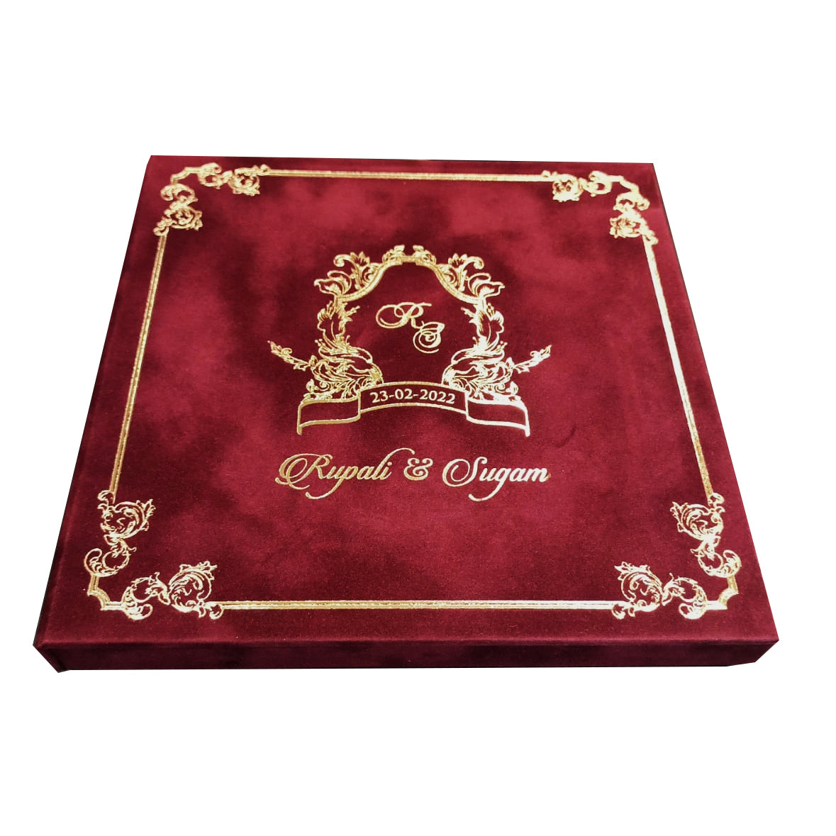 Luxurious Burgundy and Gold Invitation Set