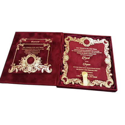Luxurious Burgundy and Gold Invitation Set