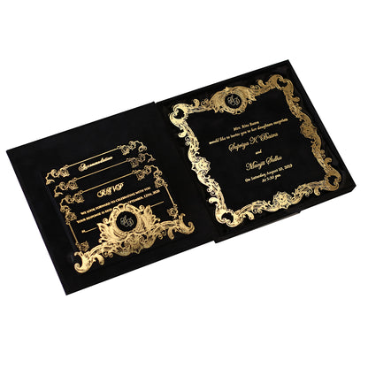 Luxurious Black and Gold Wedding Invitation