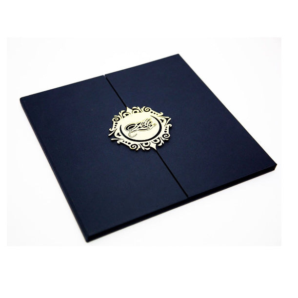 Luxurious Navy Blue Wedding Invitation