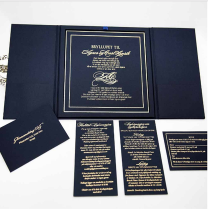 Luxurious Navy Blue Wedding Invitation