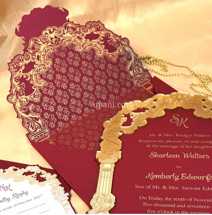 Elegant Ivory Laser-Cut Wedding Invitation