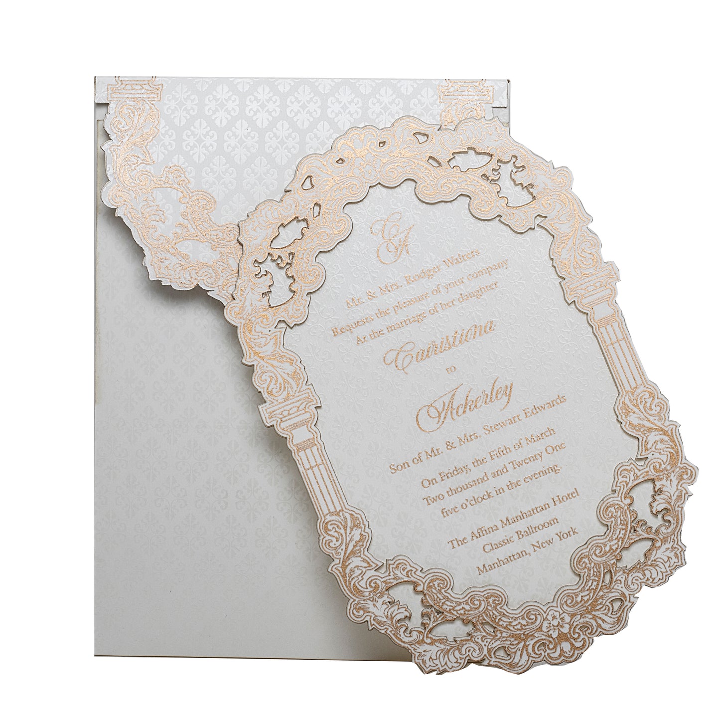 Elegant Ivory Laser-Cut Wedding Invitation