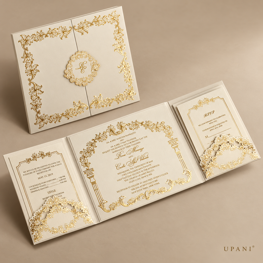 Ivory and Gold Wedding Invitation