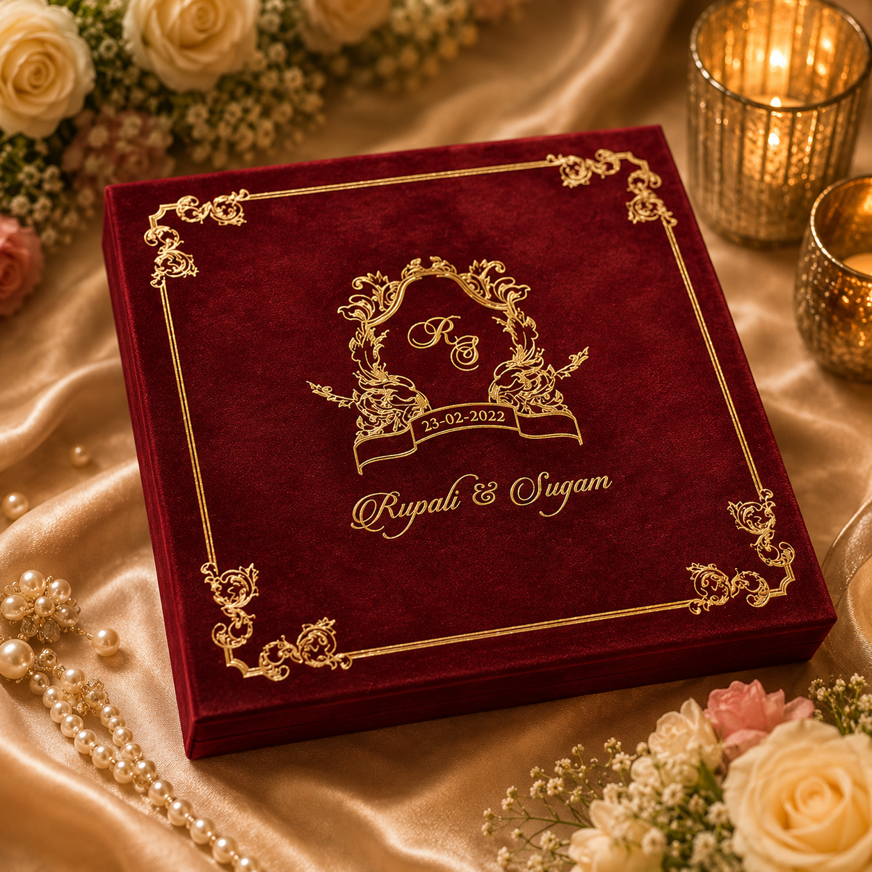 Luxurious Suede Invitation Set