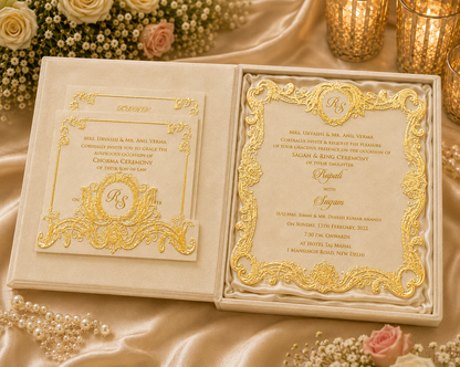 Luxurious Suede Invitation Set