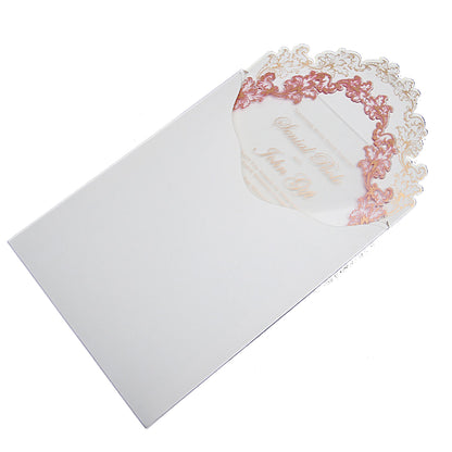 Clear Acrylic Laser-Cut Wedding Invitation