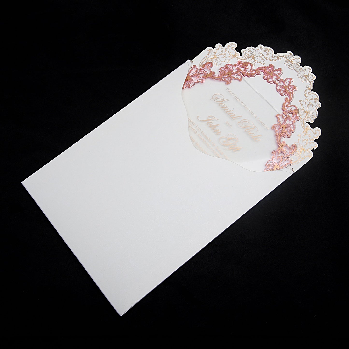 Clear Acrylic Laser-Cut Wedding Invitation