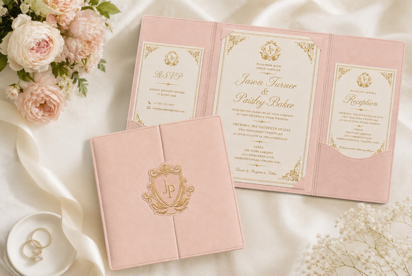 Blush Leatherette Folio