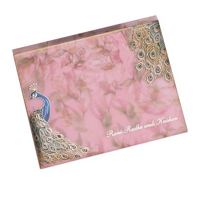 Peacock Charm: Elegant Wedding Invitation Box