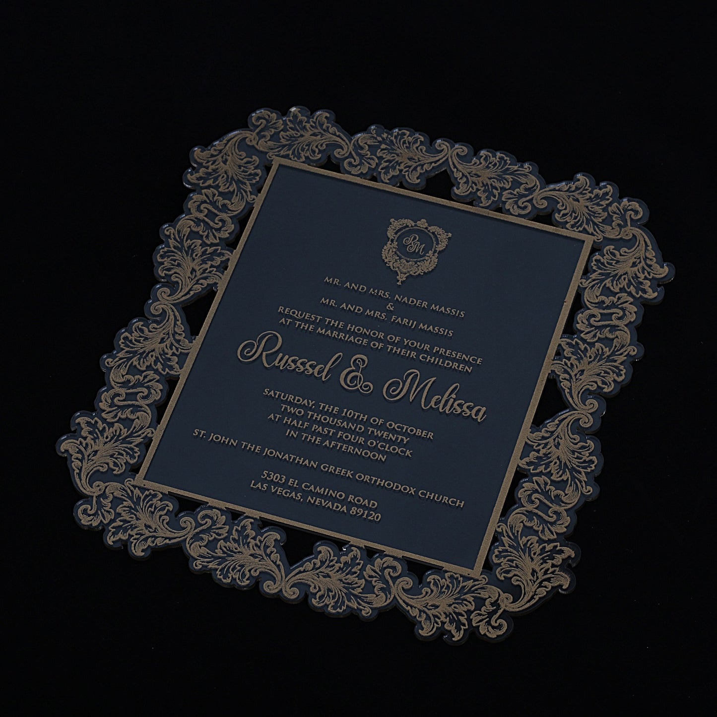 Regal Baroque-Style Wedding Invitation