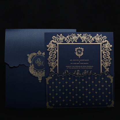 Regal Baroque-Style Wedding Invitation