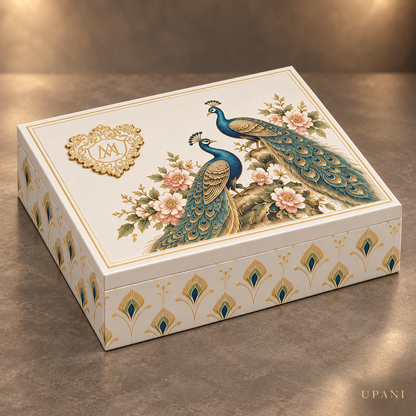 Regal Peacock Wedding Invitation Box
