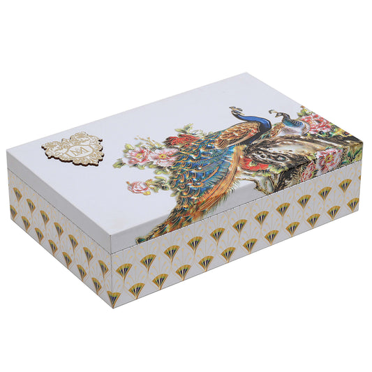 Regal Peacock Wedding Invitation Box