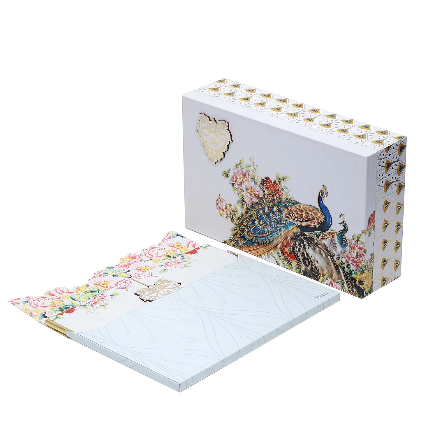 Regal Peacock Wedding Invitation Box