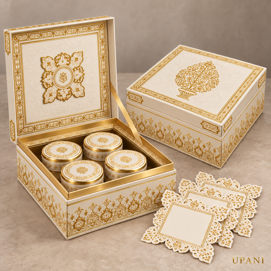 Ivory & Gold Wedding Invitation Box