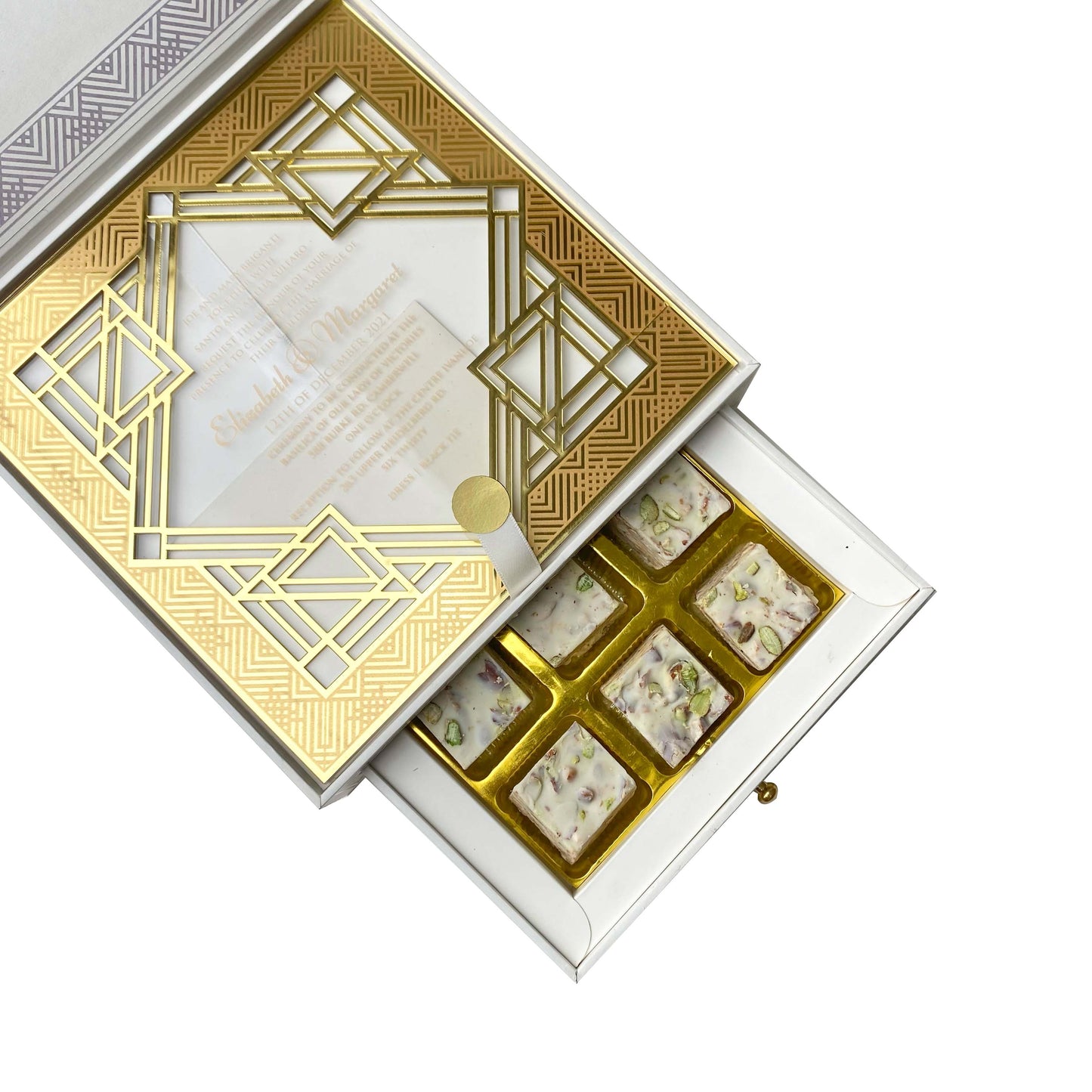 Ivory & Gold Elegance: Art Deco-Inspired Box