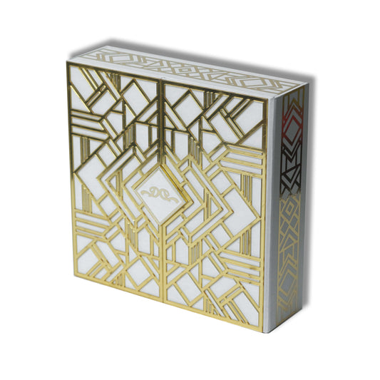 Art Deco Elegance: Ivory & Gold Wedding Box
