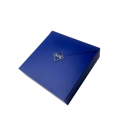 Elegant Blue and Gold Acrylic Box