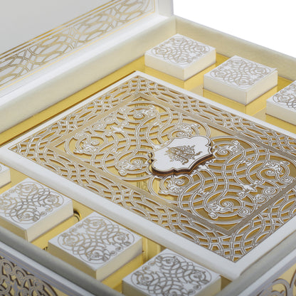 Elegant Ivory Laser-Cut Wedding Invitation Box