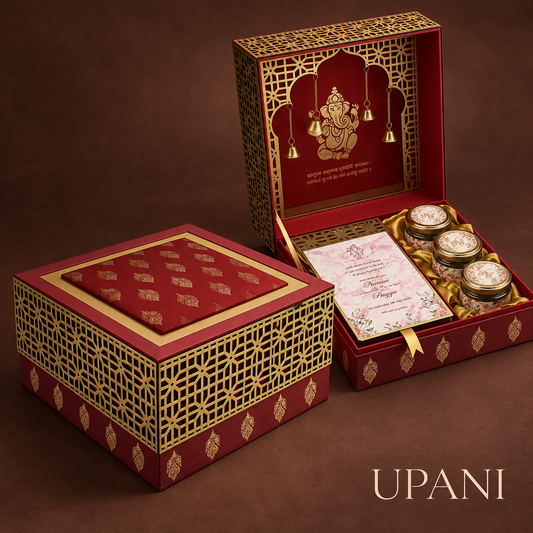 Red & Gold Ganesha Invitation Box