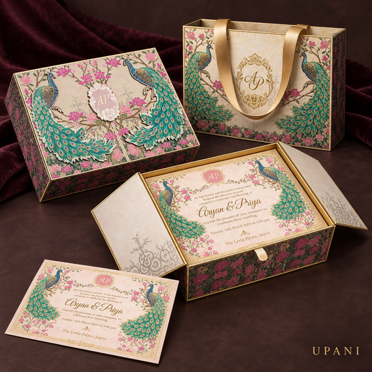 Peacock Wedding Invitation Box