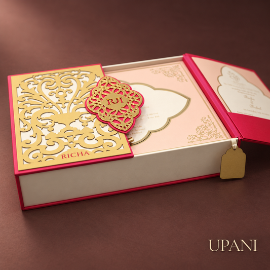 Elegant Gold And Pink Invitation