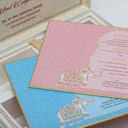 Majestic Elephants Wedding Invitation Box
