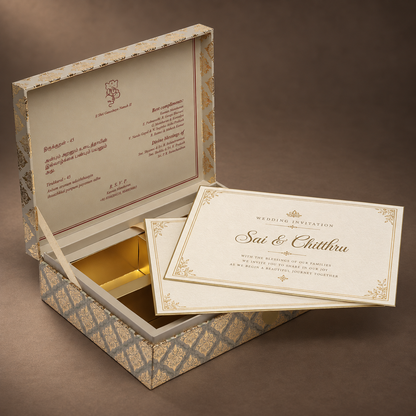 Classic Damask Elegance Invitation Box