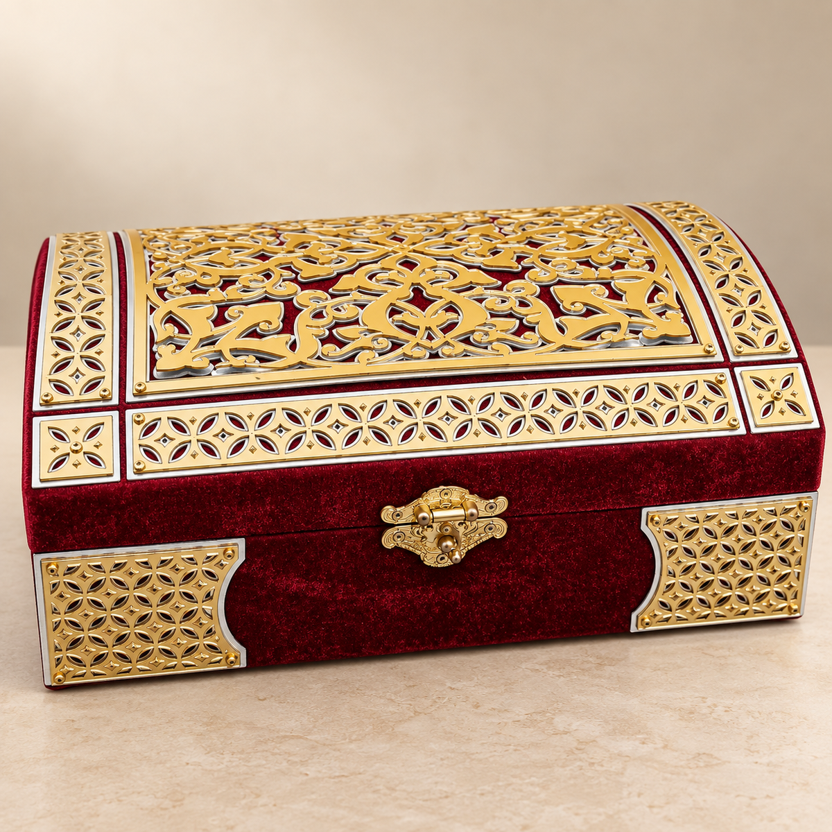 Gold acrylic and velvet Invitation Box
