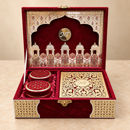 Gold acrylic and velvet Invitation Box