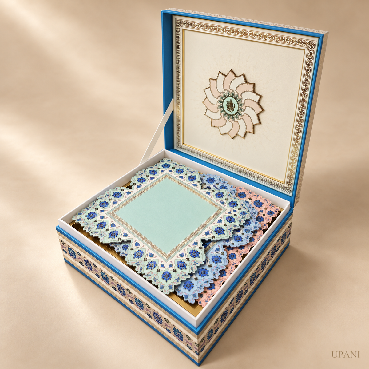 Ivory & Blue Floral Box