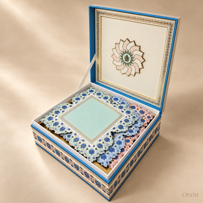 Ivory & Blue Floral Box