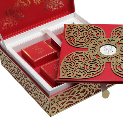 Red Laser Cut Wedding Invitation Box