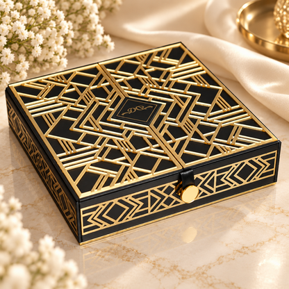 Luxury Black and Gold Invitation Box