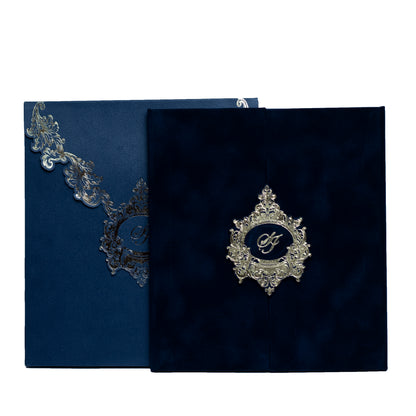 Velvet Elegance: Blue Wedding Invitations