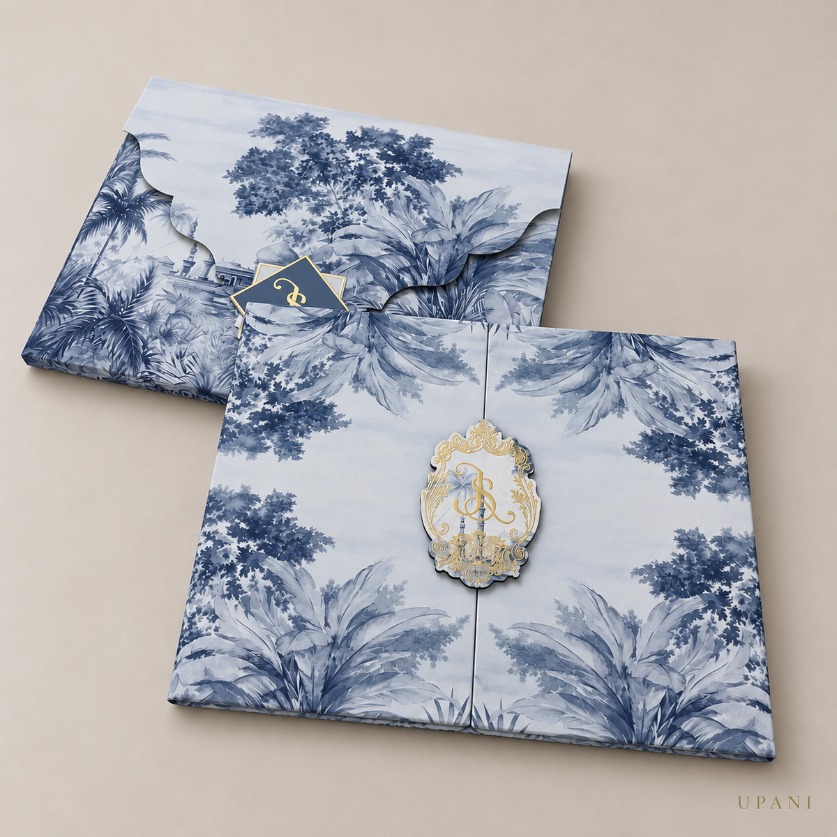 Tropical-themed wedding card