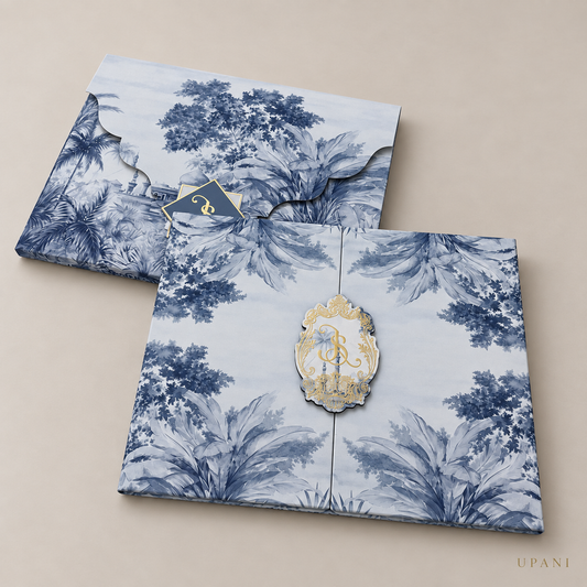 Tropical-themed wedding card