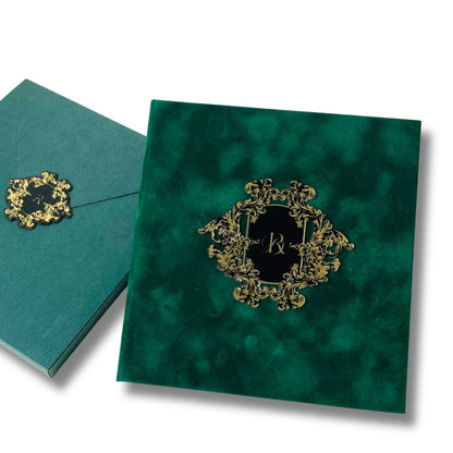 Green Velvet Wedding Invitation