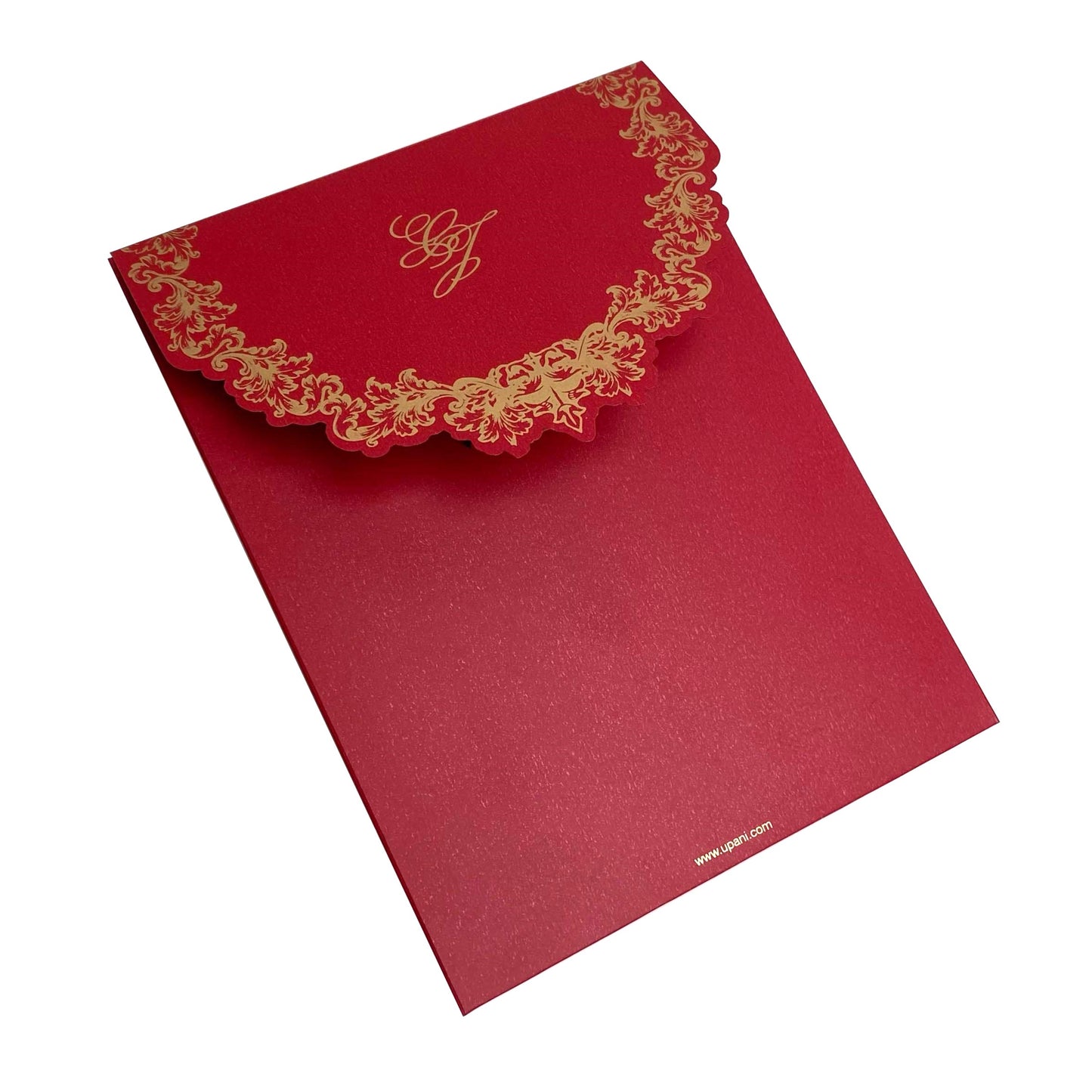 Red and Gold Ornate Wedding Invitation