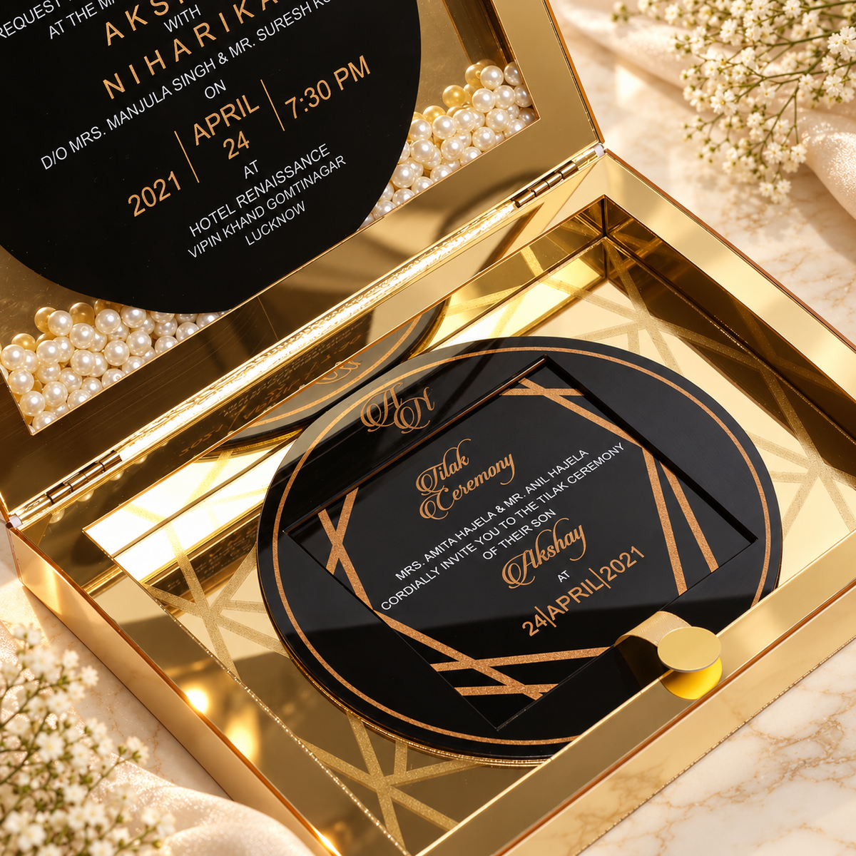 Acrylic Mirror Invitation Box